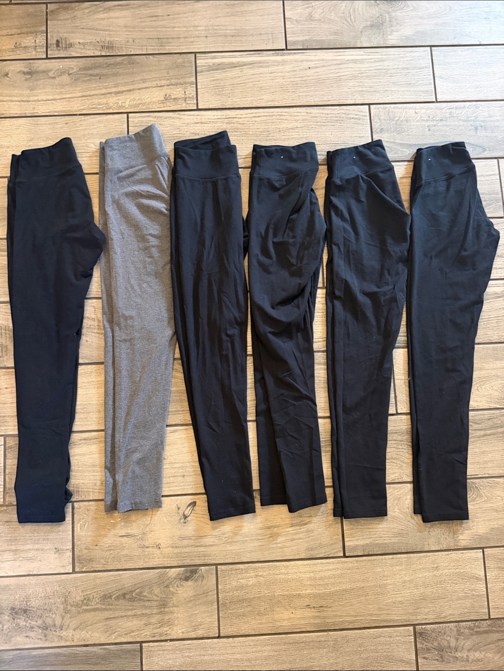 aerie Womens Leggings 6-Pack in Black & Gray